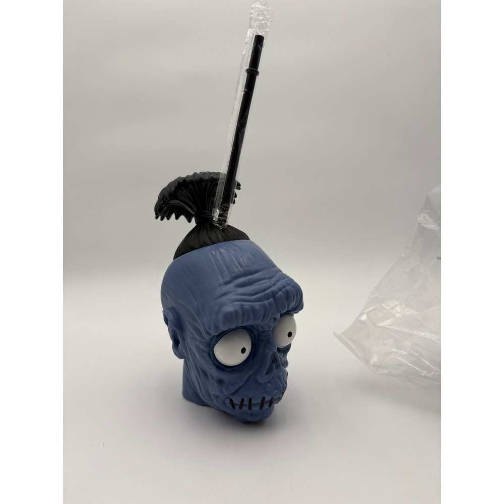 BEETLEJUICE Zombie Head Cup w Straw Halloween Party Decoration Novelty Drinkware